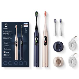 Электрическая зубная щетка Oclean X Pro Digital Duo Set Dark Blue