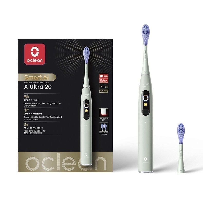Электрическая зубная щетка Oclean X Ultra 20 Set Smart AI Green