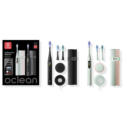 Электрическая зубная щетка Oclean X Ultra 20 S Duo Set Green+Black